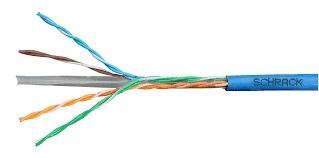 SCHRACK Kabel U/UTP Cat.6 4x2xAWG24 300 MHz, LS0H modrý, Eca