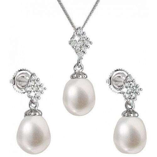 Evolution Group Luxusní stříbrná souprava s pravými perlami Pavona 29018.1 (náušnice, řetízek, přívěsek) stříbro 925/1000