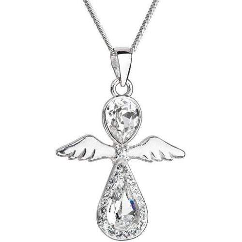 Evolution Group Něžný stříbrný náhrdelník Anděl s krystaly Swarovski 32072.1 (řetízek, přívěsek) stříbro 925/1000