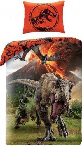Halantex Povlečení Dinosauři Jurský park T-Rex bavlna 140x200 70x90