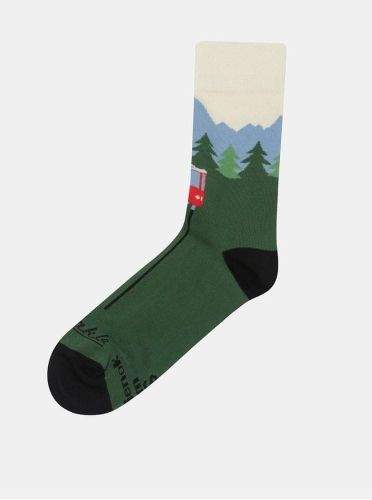 Fusakle zelené unisex ponožky s motivem Tater Hrebienok 35-38