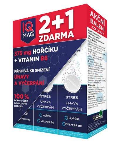 Naturprodukt CZ spol.s r.o. IQ Mag hořčík + B6 šumivé tablety 40+20 zdarma