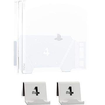 4mount - Wall Mount for PlayStation 4 Pro White + 2x Controller Mount