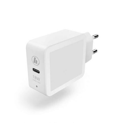 Hama spol s r.o. Hama rýchla USB nabíjačka, USB-C, Quick Charge 3.0 / Power Delivery, 18 W, biela