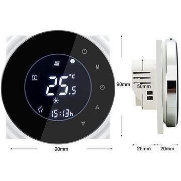 iQtech SmartLife GCLW-B, WiFi termostat pro bojlery a kotle s bezpotenciálovým spínáním, černý
