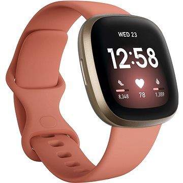 Chytré hodinky Fitbit Versa 3 - Pink Clay/Soft Gold Aluminum 