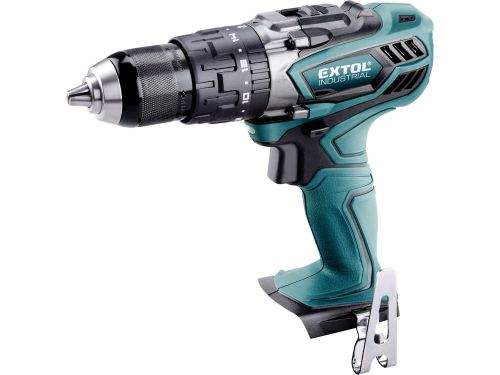 EXTOL INDUSTRIAL 8791110T - vrtací šroubovák aku s příklepem, 18V Li-ion, 4 pólový motor, 2000mAh, bez baterie a nabíječky