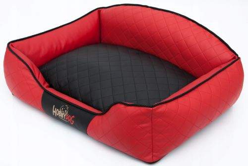 HobbyDog Pelíšek pro psa Elite - červený a černá matrace Velikost: L - 65x50 cm (45x32 cm)