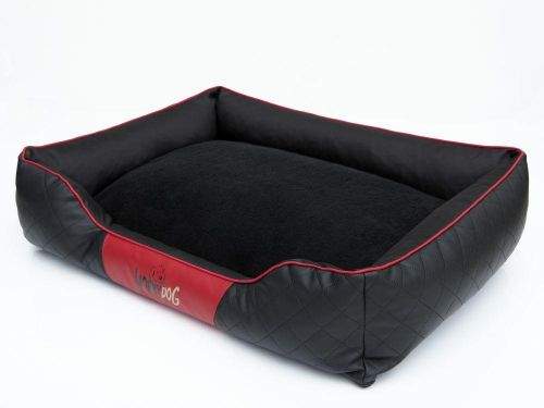HobbyDog Pelíšek pro psa Cesar Exclusive - černý a červený lem Velikost: R1 - 65x52 cm (41x31 cm)