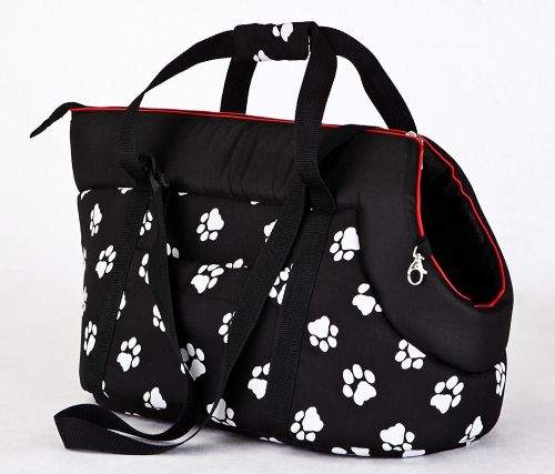 HobbyDog Taška pro psa cestovní - černá a packy Velikost: R1 - 20 x 42 cm