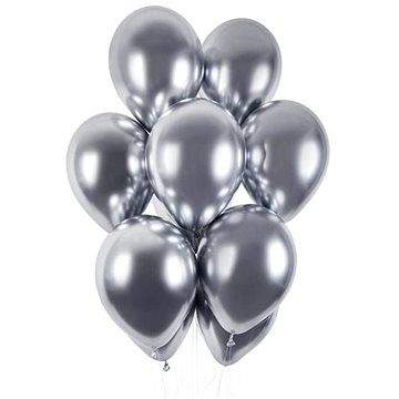 Smart Balónky chromované 50 ks stříbrné lesklé - průměr 33 cm