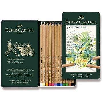 Pastelky Faber-Castell Pitt Pastell v plechové krabičce, 12 barev