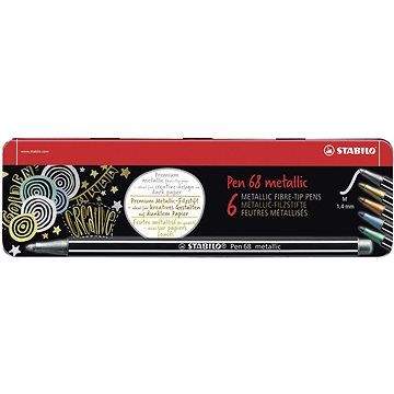 STABILO Pen 68 metallic 6 ks kovové pouzdro