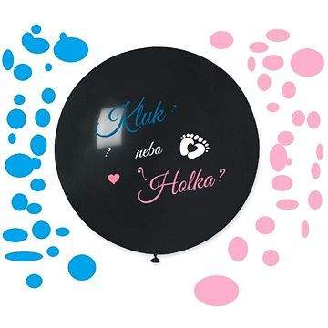 Smart Balón latexový s nápisem " kluk nebo holka ? " (+ konfety) - gender reveal - baby shower - 80 cm