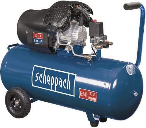 Scheppach HC 120 dc, olejový dvouválcový kompresor 10 bar se vzdušníkem 100 l