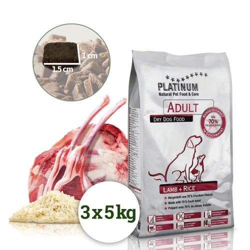 Platinum Natural Lamb & Rice - JEHNĚČÍ S RÝŽÍ 15 kg