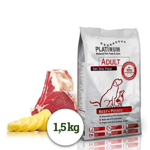 Platinum Natural Beef & Potato - HOVĚZÍ S BRAMBOREM 1,5 kg