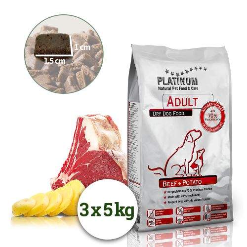 Platinum Natural Beef & Potato - HOVĚZÍ S BRAMBOREM 15 kg