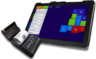 X-POS Tablet s windows 10 a paragonová BT tiskárna+ pokladní SW