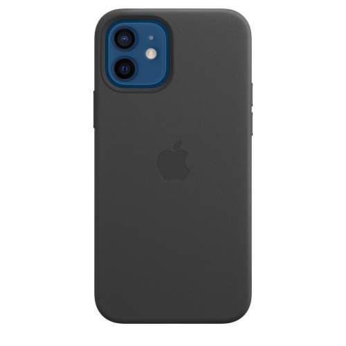 Ochranný kryt pro iPhone 12 / 12 Pro - Apple, Leather Case with MagSafe Black