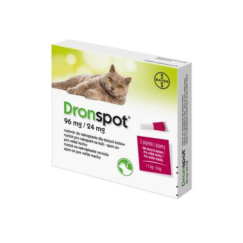 DRONSPOT 96 mg/24 mg spot-on pro velké kočky 2x 1,12 ml