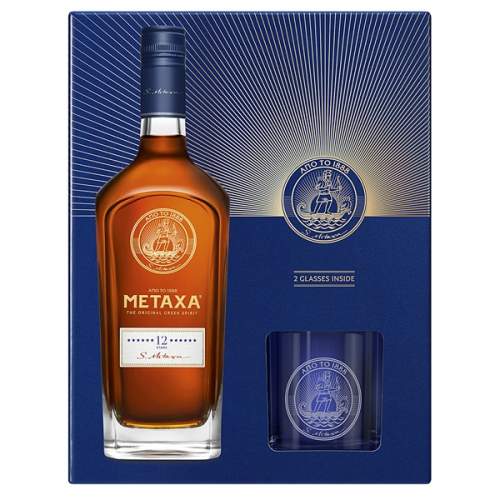 Metaxa 12* 0,7l 40% (dárkové balení 2 skleničky)