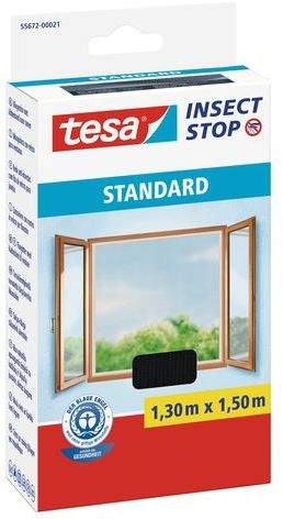 TESA Síť proti hmyzu STANDARD, na okno, antracitová, 1,3m x 1,5m 55672-00021-03