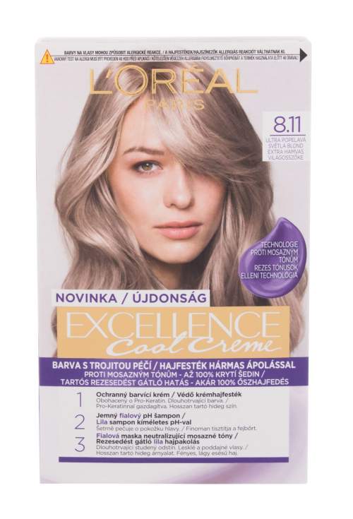 L´Oréal Paris Excellence Barva na vlasy 48 ml odstín 8,11 Ultra Ash Light Blond