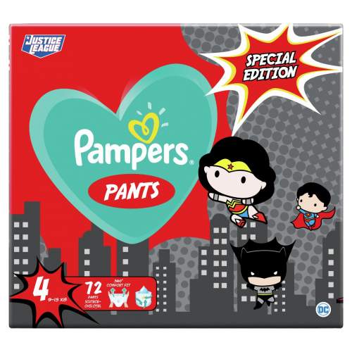 PAMPERS Pants vel.4 Plenkové kalhotky 9-15kg Warner Bros 72 ks