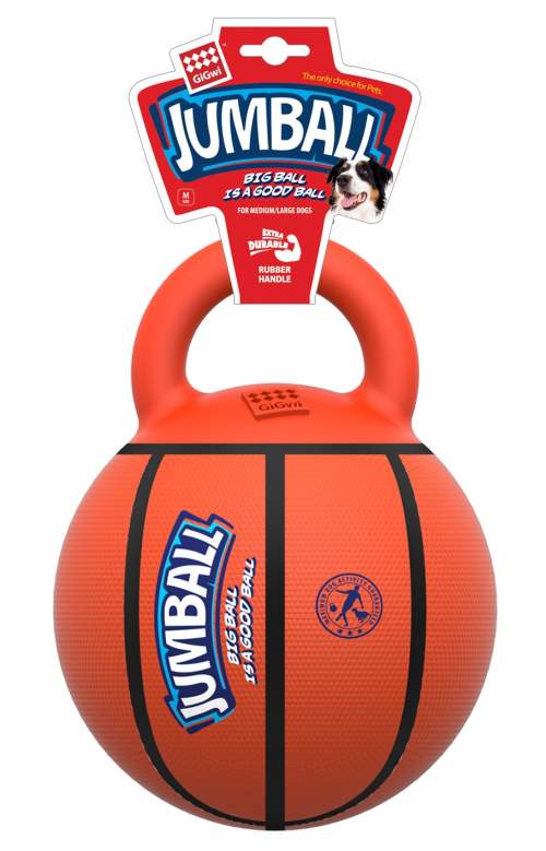 Tommi CZ s.r.o. Hračka pes GiGwi Jumball Basketball míč s rukojetí