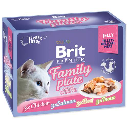 BRIT Premium Cat Kapsička Delicate Fillets in Jelly Family Plate 1020g