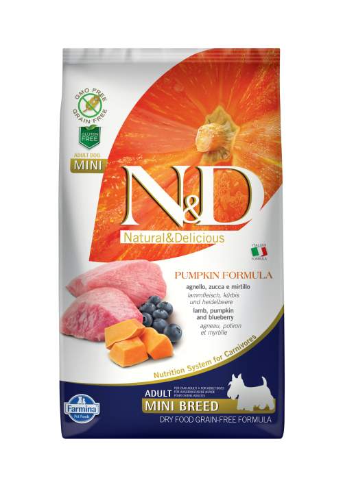 Farmina Pet Foods N&D Grain Free Pumpkin DOG Adult Mini Lamb & Blueberry 2,5kg