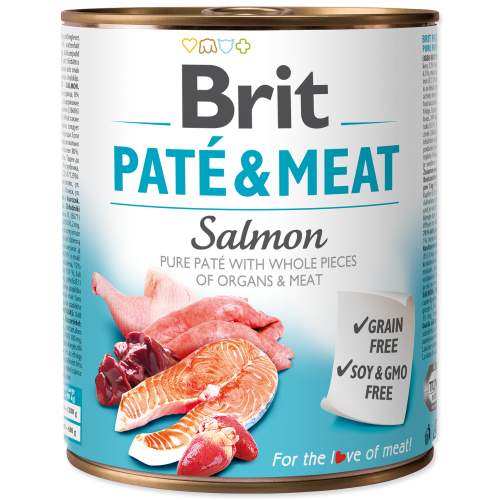 Brit Dog konz Paté & Meat Salmon 800 g