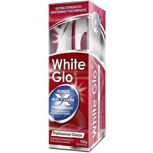 WHITE GLO Profesionální bělící pasta 150g+kartáček