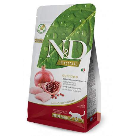 N&D (Farmina Pet Foods) N&D PRIME CAT Neutered Chicken&Pomegranate 10kg