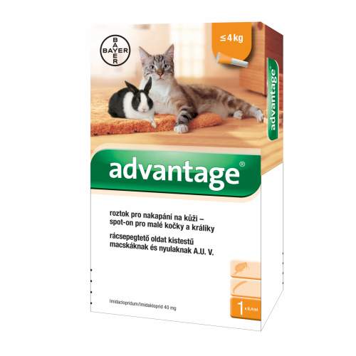 Bayer Animal Health Advantage 40mg pro malé kočky a králíky, 1x 0,4ml