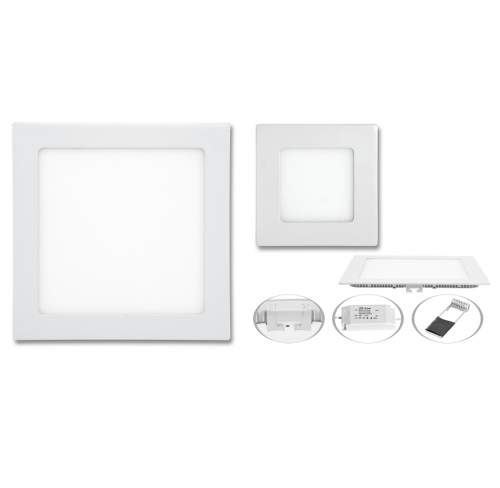 Ecolite Bílý LED panel RAFA 12W čtverec vestavný neutrální bílá LED-WSQ-12W/4100