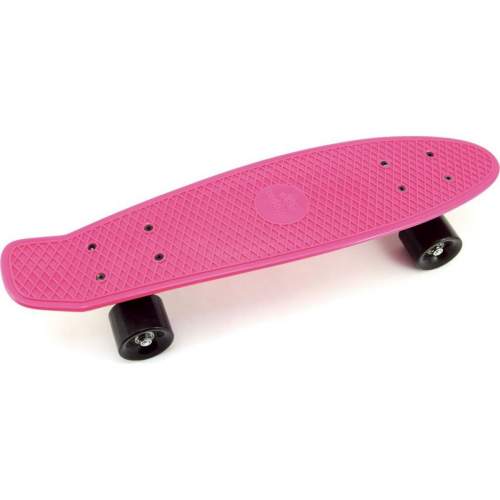 Teddies Skateboard - pennyboard 60cm nosnost 90kg, kovové osy, růžová barva, černá kola