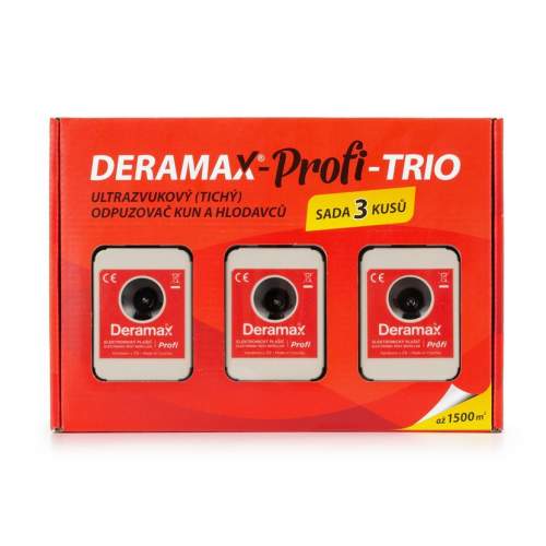 Deramax Profi Trio ultrazvukový plašič kun a hlodavců, sada 3 ks