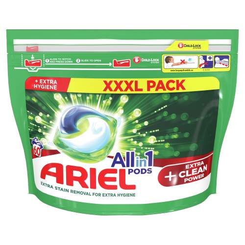 Ariel All-In-1 PODs + Extra Clean Power, kapsle na praní 60 ks