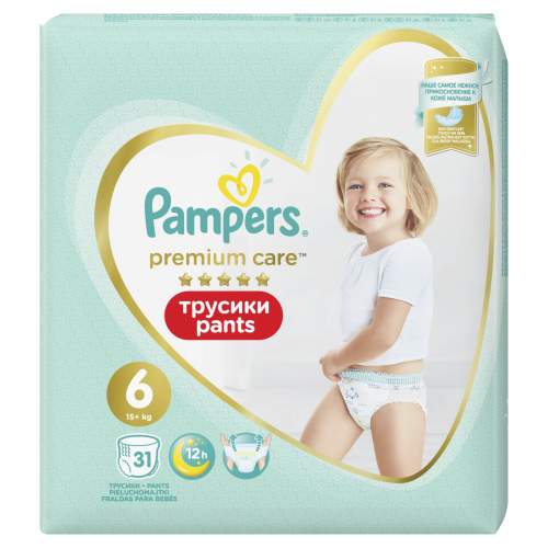 Pampers Premium Care Pants 6, 15+ kg, 31 ks