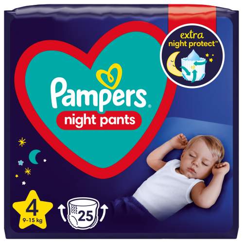 PAMPERS Night Pants 4,  (9-15 kg) 25 ks,