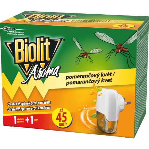 Biolit elektrický odpařovač proti komárům, pomeranč, 45 nocí, 27 ml