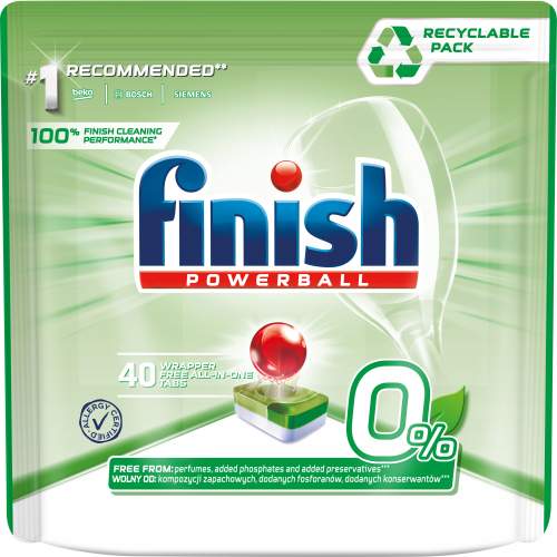 Finish Powerball Eco 0% tablety do myčky, 40 ks