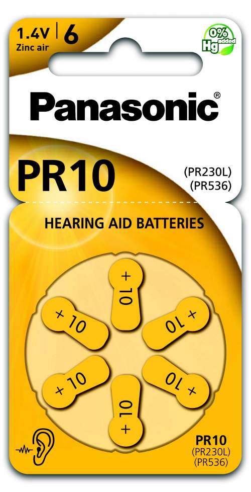 Panasonic PR10(PR230L) baterie do naslouchadel 6ks
