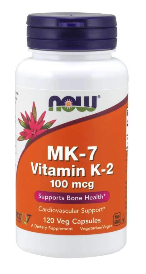 NOW Vitamin K2 jako MK-7, 100 μg x 120 rostlinných kapslí