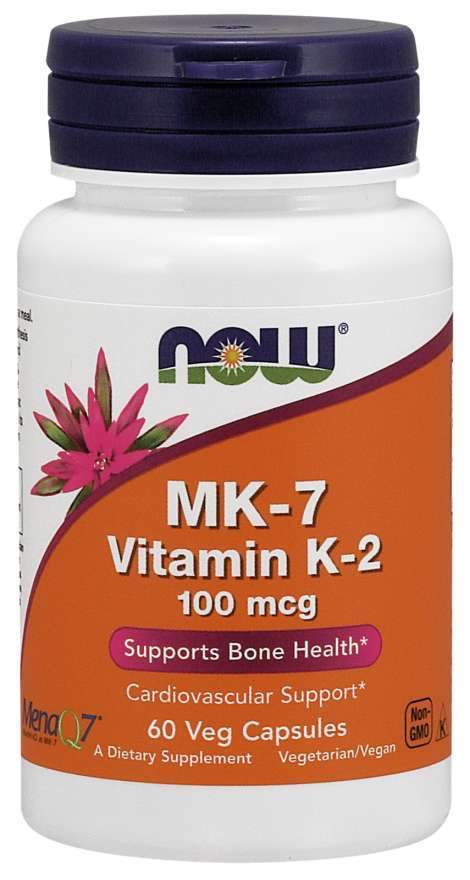 NOW Vitamin K2 jako MK-7, 100 μg x 60 rostlinných kapslí