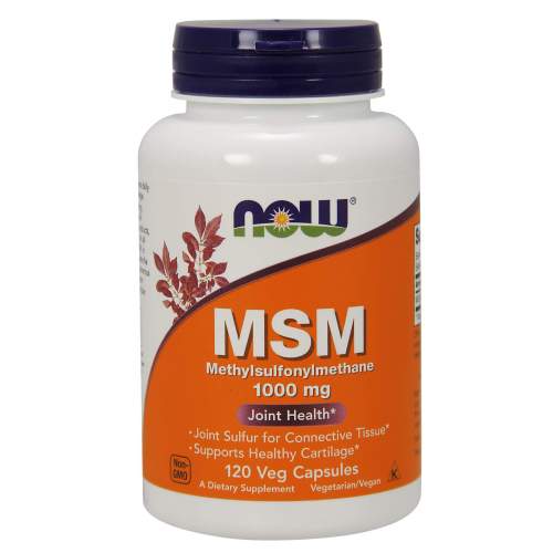 NOW MSM (Methylsulfonylmethan), 1000 mg x 120 rostlinných kapslí