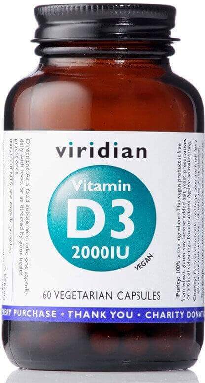 Viridian Vitamin D3 2000iu 60 kapslí