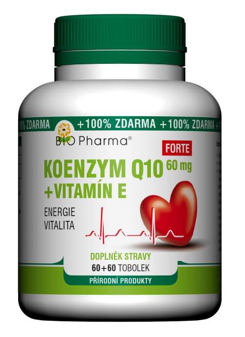 Koenzym Q10 Forte 60mg +Vitamín E tob.60+60 Bio-Ph